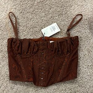 MISTRESS ROCKS Dreaming corset top in brown